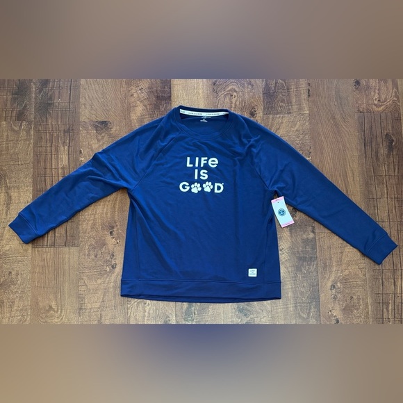 NWT “life is good” paw dog sleep shirt women Sz small - Picture 2 of 9